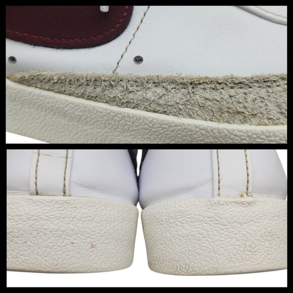 Nike Blazer Mid \'77 Shoes Mens 12 White Team Red Burgundy Maroon Leather Suede main image 9